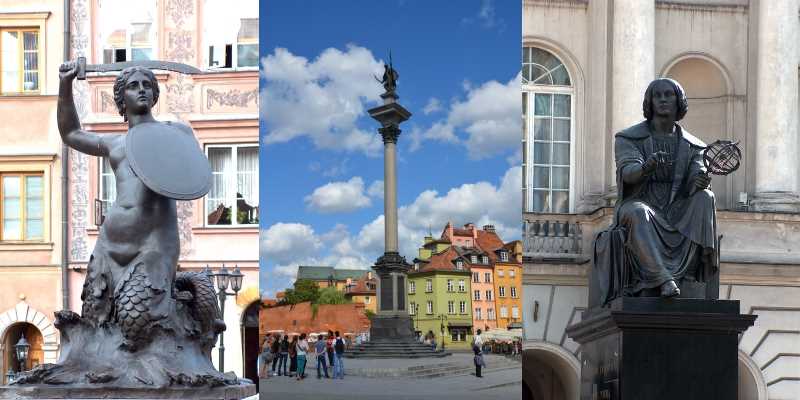 Mermaid, Sigismund & Copernicus monuments